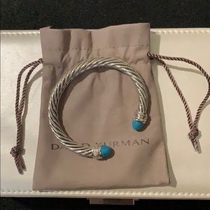 David Yurman 7mm Turquoise & Diamond Bracelet
